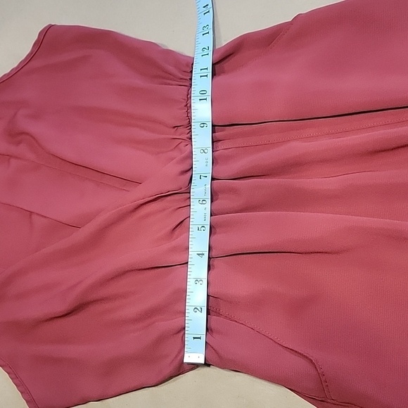 Kaitlyn Size S Burgundy Sleeveless Elastic Waist Deep V-Neck Dress - Picture 9 of 16